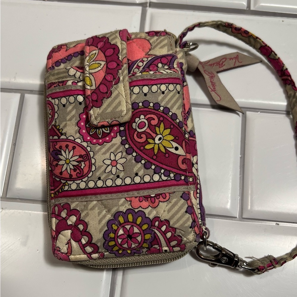 Vera Bradley Vibrant Paisley Wristlet with Strap